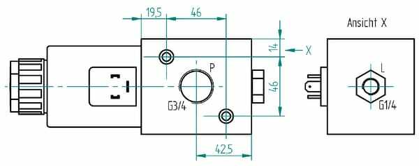 Pièces agricoles - Hydraulique - Distributeur 3/2-3/4-12 V c.c.