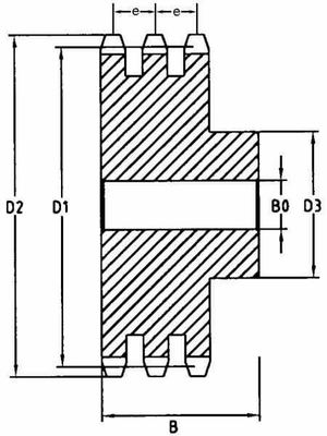 Pièces agricoles - Transmission - Pignon Triplex 13 dents chaîne 1/2" 08 B-3 Kramp