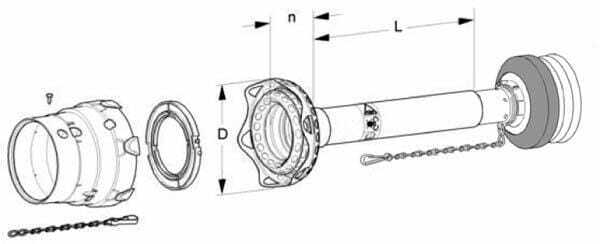 Pièces agricoles - Transmission - Protection complète flexo JDH 80°