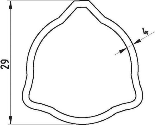 Pièces agricoles - Transmission - Tube profilé intérieur triangulaire T20 Ø int: 21 Ø ext: 29x4mm L: 0,7mComer