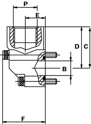 Pièces agricoles - Hydraulique - Bride à cornière acier 1/2 BSP 2 x boulon M6x25/40