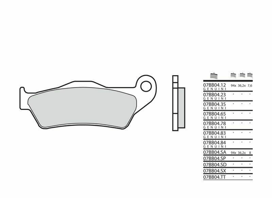 Pièces Quad & Motos - Partie Cycle - Plaquettes de frein BREMBO métal fritté - 07BB0483