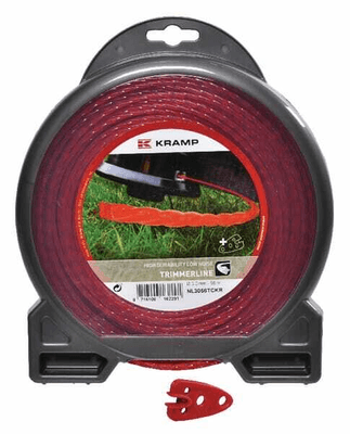 Pièces agricoles - Jardin et forêt pièce adaptable - Fil de coupe Ø 3mm 56m torsadé rouge Kramp