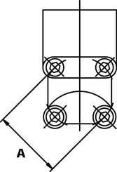 Pièces agricoles - Hydraulique - Bride à cornière acier 1/2 BSP 2 x boulon M6x25/40