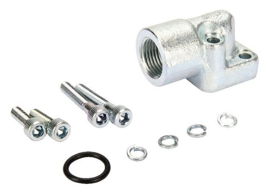 Pièces agricoles - Hydraulique - Bride à cornière acier 1/2 BSP 2 x boulon M6x25/40