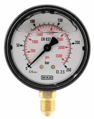 Pièces agricoles - Hydraulique - Manomètre Ø63 0-250bar ¼" inf.