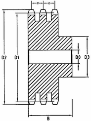 Pièces agricoles - Transmission - Pignon Triplex 13 dents chaîne 1/2" 08 B-3 Kramp