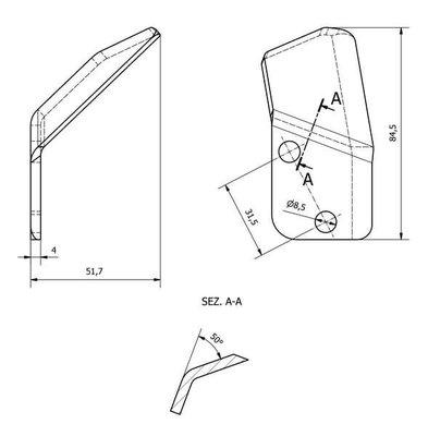 Pièces agricoles - Machines - Couteau de chariot d'alimentation G