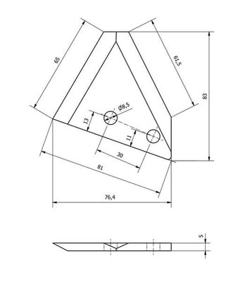 Pièces agricoles - Machines - Couteau du chariot d'alimentation droit