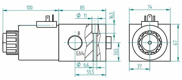 Pièces agricoles - Hydraulique - Distributeur 3/2-3/4-12 V c.c.