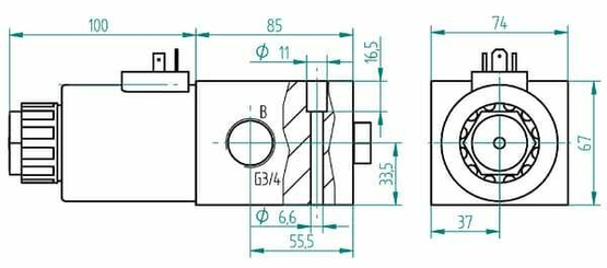 Pièces agricoles - Hydraulique - Distributeur 3/2-3/4-12 V c.c.