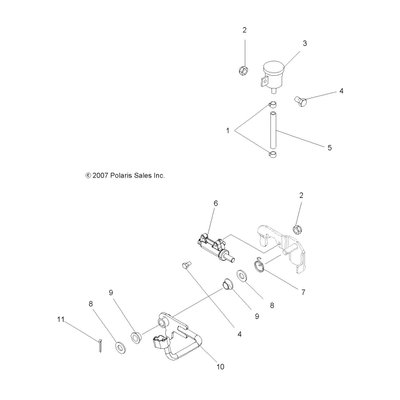 Pièces Quad & Motos - Pièces communes - REAR MASTER CYLINDER BRAKE ASSEMBLY Polaris origine