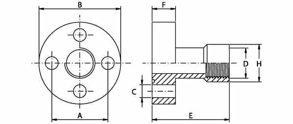Pièces agricoles - Hydraulique - Bride droit 3/8
