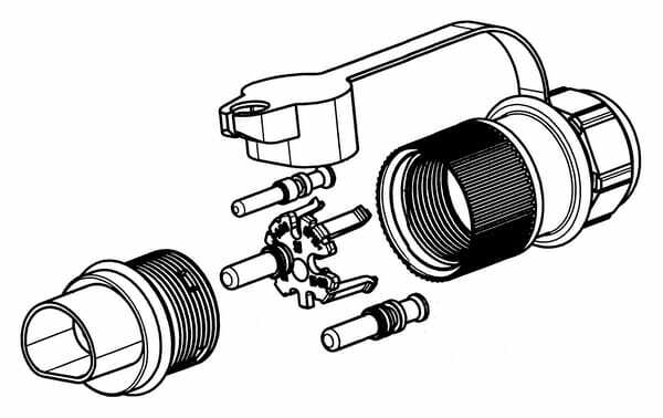 Pièces agricoles - Electricité - Fiche 3 broches 6-24 V (32 A)