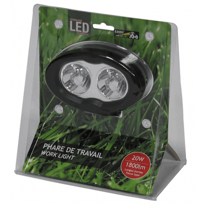 Pièces agricoles - Pièce divers - PHARE DE TRAVAIL OVAL 2 LED 1800LM LARGE LUMITRACK