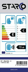 Pièces agricoles - Pièce divers - Pneu TL 175R14C 99N (8 plis) Maxmiler - X