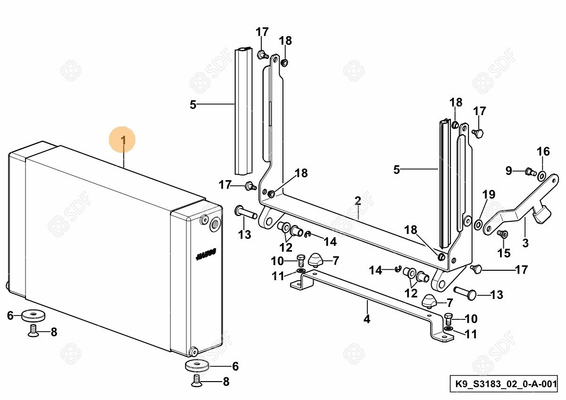 Pièces agricoles - Radiateurs - RADIATEUR HUILE Deutz-Fahr origine