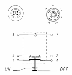 Pièces agricoles - Electricité - Interrupteur poussoir, transmission à 4 roues motrices, rond, jaune