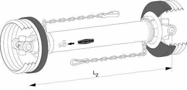 Pièces agricoles - Transmission - Transmission sans mâchoire W2100 L : 1210 mm, Walterscheid