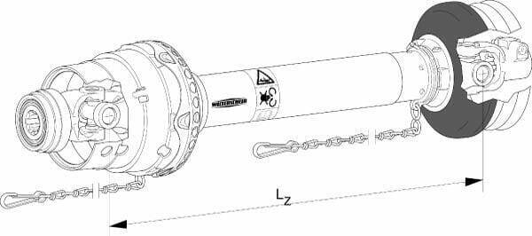 Pièces agricoles - Transmission - Transmission grand angle WWE 2380 L: 1210mm, Walterscheid