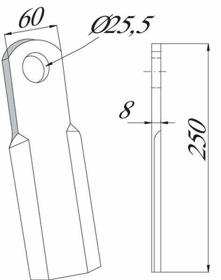 Pièces agricoles - Aménagements paysagers - Fléau plat 60x250mm utilisable pour Ferri