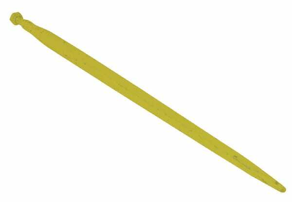 Pièces agricoles - Machines - Dent de chargeur, droite, section carrée 36x800mm, extrémité pointue avec écrou M20x1.5mm, jaune, Stoll