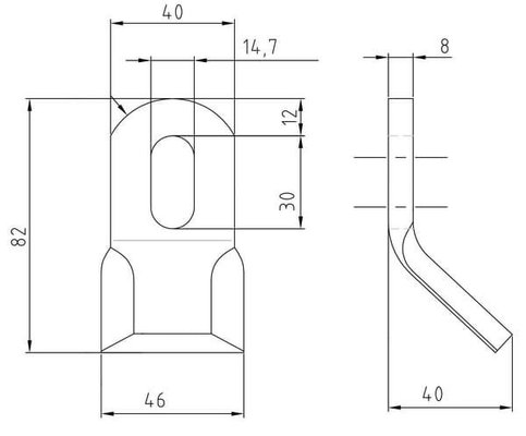 Pièces agricoles - Aménagements paysagers - Fléau coudé 40x82mm adapté pourFerri