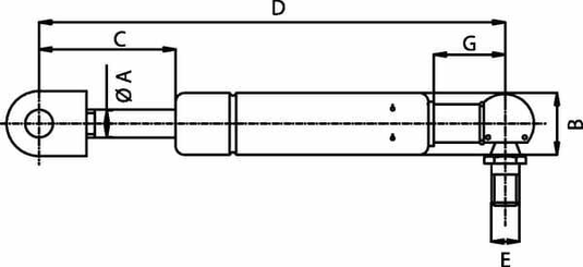 Pièces agricoles - Pièce divers - Vérin à gaz L255-150N Stabilus
