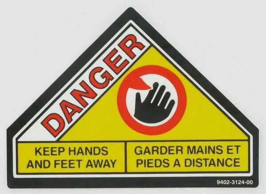 Pièces agricoles - Jardin et forêt pièce origine - Autocollant "danger"