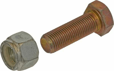 Pièces agricoles - Aménagements paysagers - Boulon à tête hexagonale avec contre-écrou 1/2x1 1/2