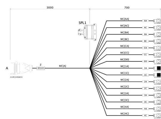 Pièces agricoles - Pièce Pulvérisateur - Câble de connexion pour 7 fonctions hydrauliques 3m
