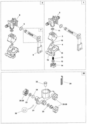 Pièces agricoles - Machines - Corps de buse, 4 éléments