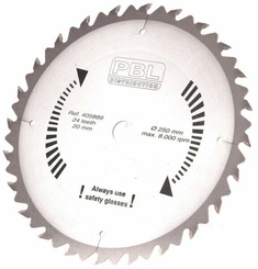 Pièces agricoles - Jardin et forêt pièce adaptable - Lame de scie 250x20x2mm 24 dents carbure Widia