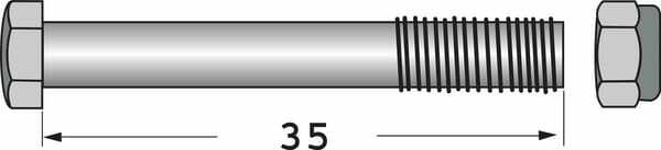 Pièces agricoles - Aménagements paysagers - Boulon M 8x35 p/ Rousseau