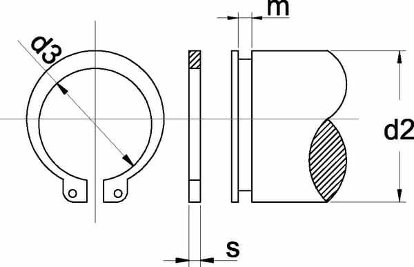 Pièces agricoles - Fasteners - Circlip d'arbre 34