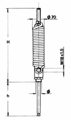Pièces agricoles - Hydraulique - Vérin hydraulique 4" avec ressort Type 3