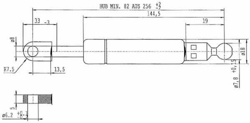Pièces agricoles - Pièce divers - Vérin à gaz L256-240N Stabilus