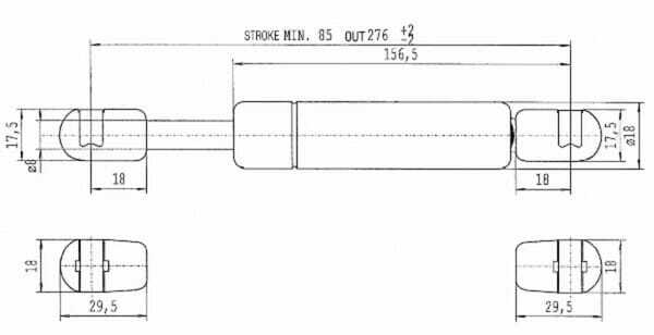 Pièces agricoles - Pièce divers - Vérin à gaz L276-100N Stabilus