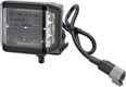 Phare de travail LED, 70W, 8400 lm, carré, 12/24V, blanc/orange, 97x77x75mm prise Deutsch, faisceau diffus, 10 LED