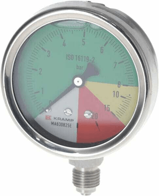 Pièces agricoles - Pièce Pulvérisateur - Manomètre Ø63 mm 0-8-15-25 1/4" BSP raccord vertical
