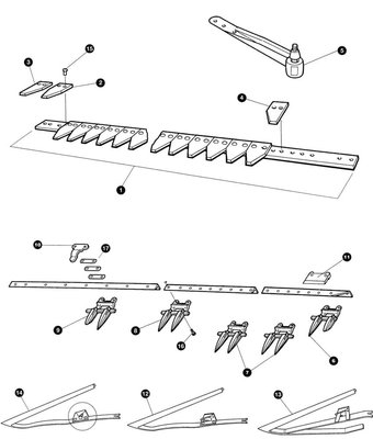 Pièces agricoles - Moissonneuses - Lame 16V