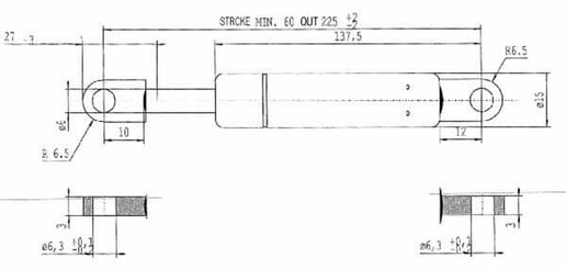 Pièces agricoles - Pièce divers - Vérin à gaz L225-120N Stabilus