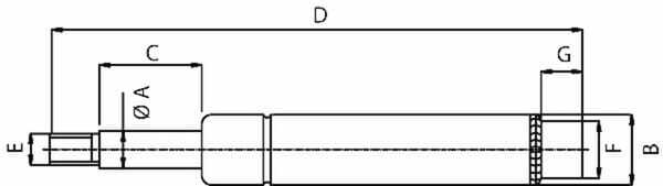 Pièces agricoles - Pièce divers - Vérin à gaz L195,5-1300N Stabilus