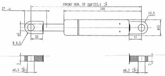 Pièces agricoles - Pièce divers - Vérin à gaz L225-100N Stabilus