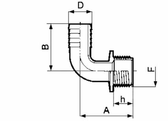 Pièces agricoles - Pièce Pulvérisateur - Coude 90°+embout 40mm+M 1 1/2"