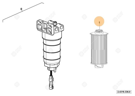 Pièces agricoles - Filtres - fuel prefilter element Deutz-Fahr origine