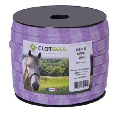 Pièces agricoles - Cloture,Jardin & Sylviculture - RUBAN 20 mm RACING Bobine de 200 M-5 INOX 0.20