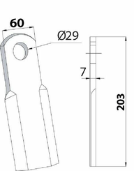 Pièces agricoles - Aménagements paysagers - Fléau l 65x6x215 d28 p/Taarup
