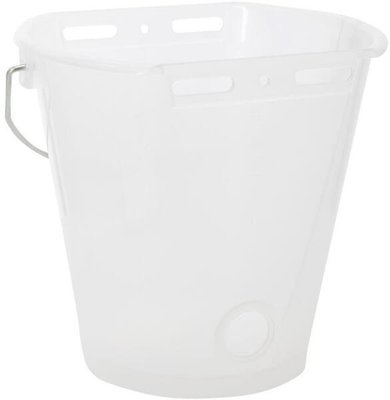 Pièces agricoles - Cloture,Jardin & Sylviculture - Seau d'alimentation blanc transparent 8 L