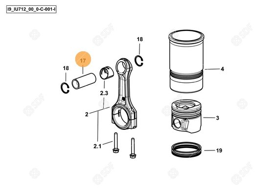 Pièces agricoles - Pièce divers - PISTON PIN Deutz-Fahr origine
